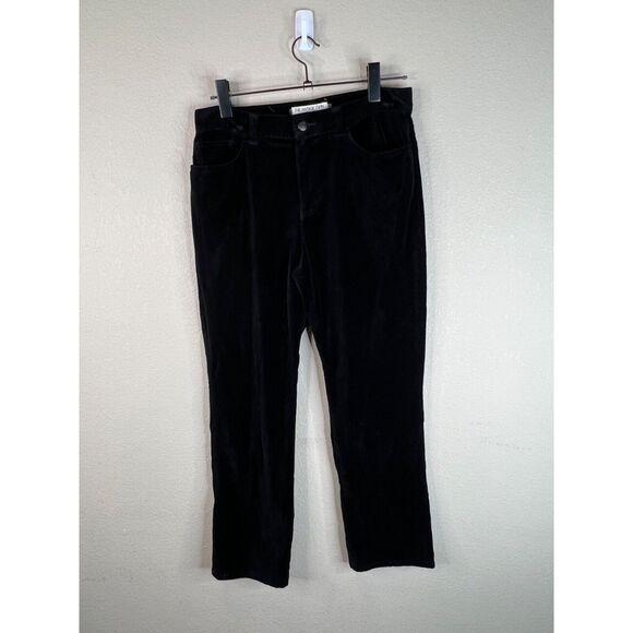 Ralph Lauren Petite Black Velvet Pants Size 8 petite VTG Y2K Gorpcore - Picture 1 of 16
